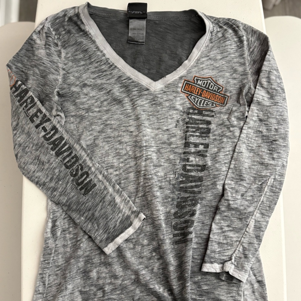 Harley-Davidson Black and Orange Logo Tee
